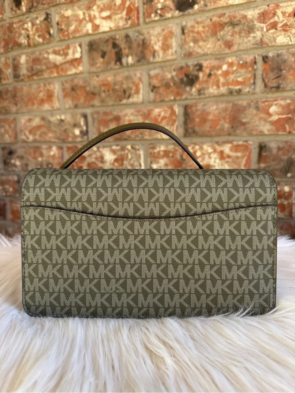 Michael Kors Olive MK Logo Crossbody with Chain Strap